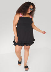Strapless Smocked Ruffled Romper