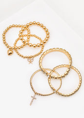 Heart And Cross Stretch Bracelets