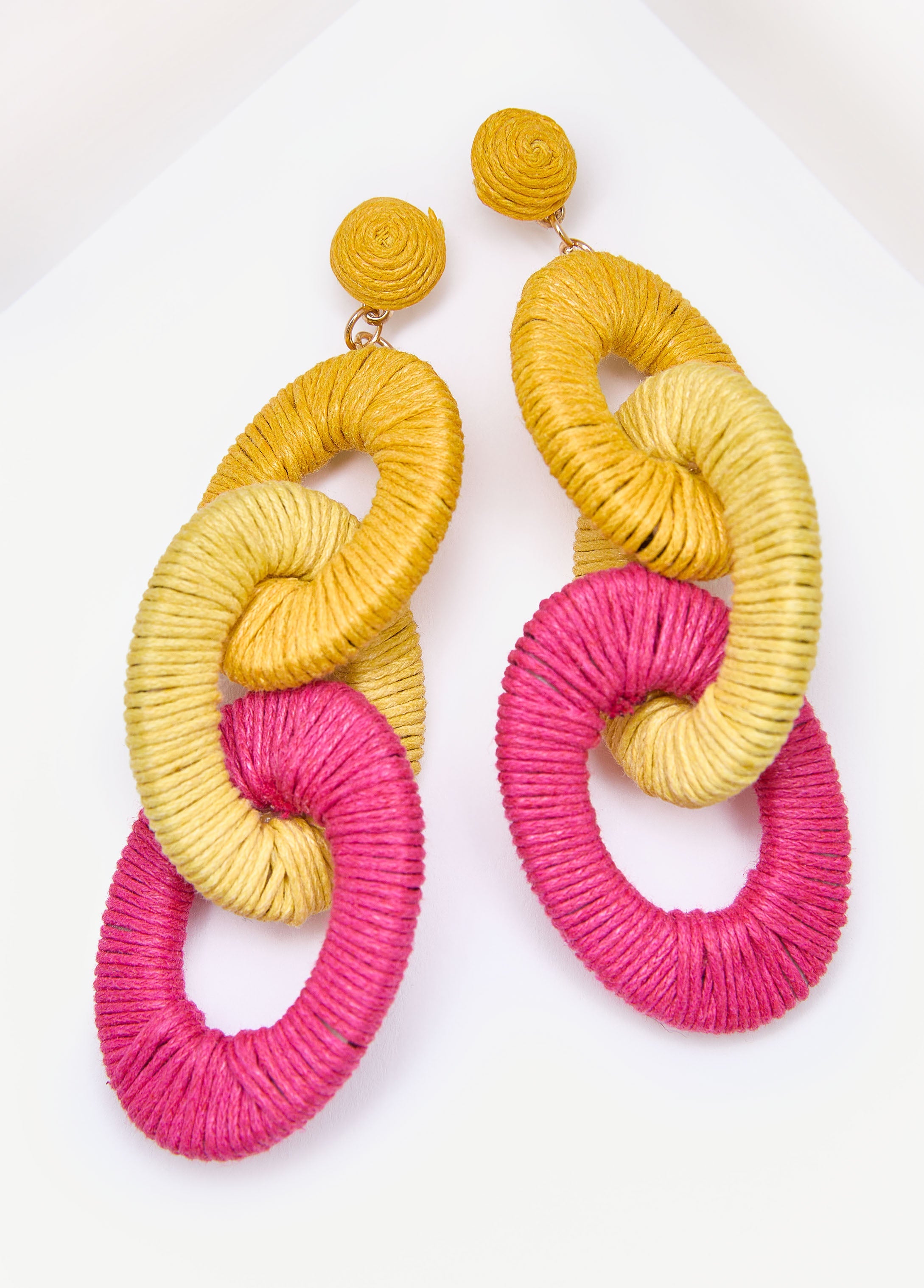 Tri Tone Link Earrings