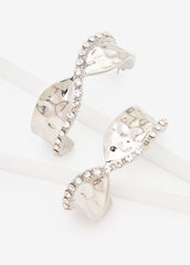 Crystal Twisted Hoop Earrings
