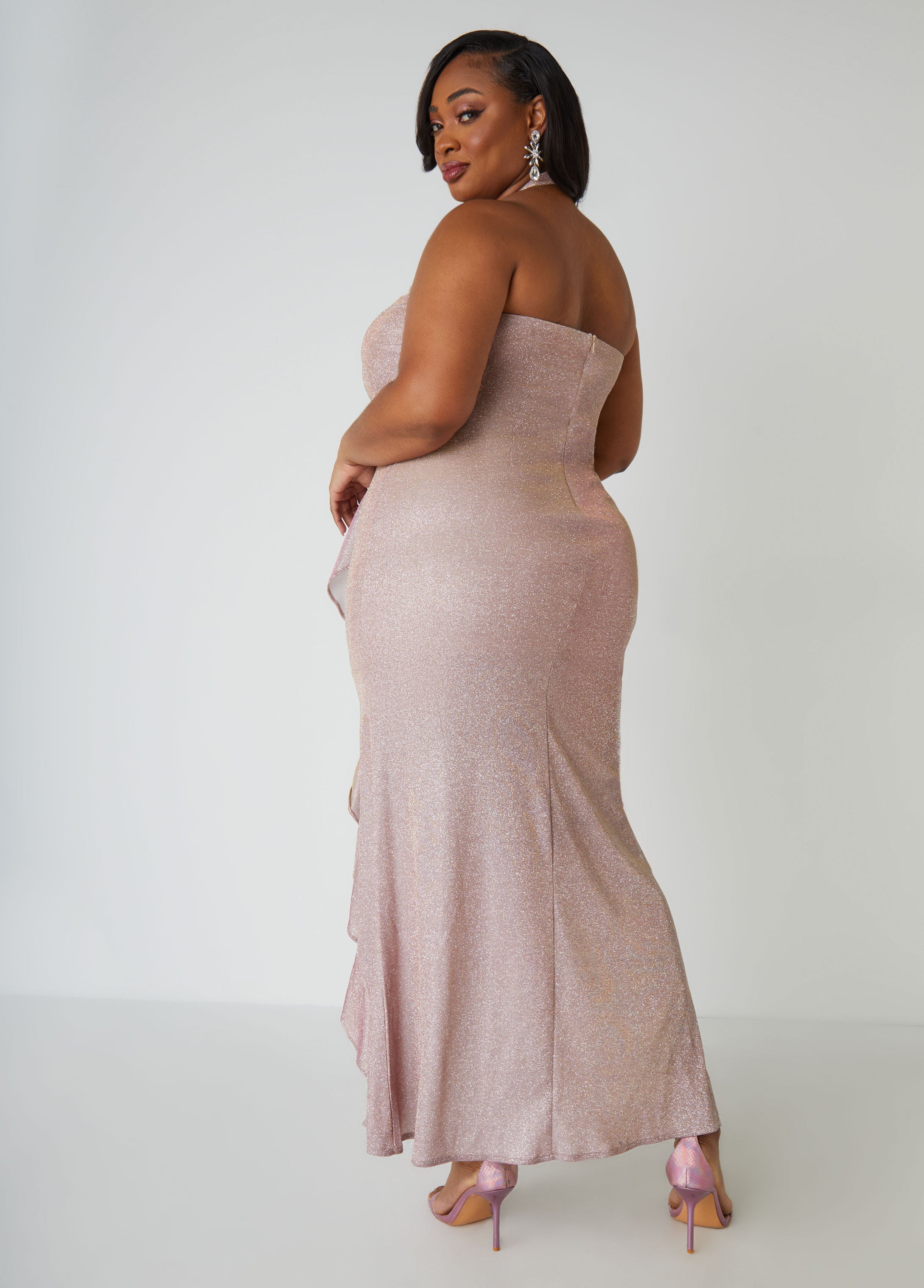 Metallic Halter Gown