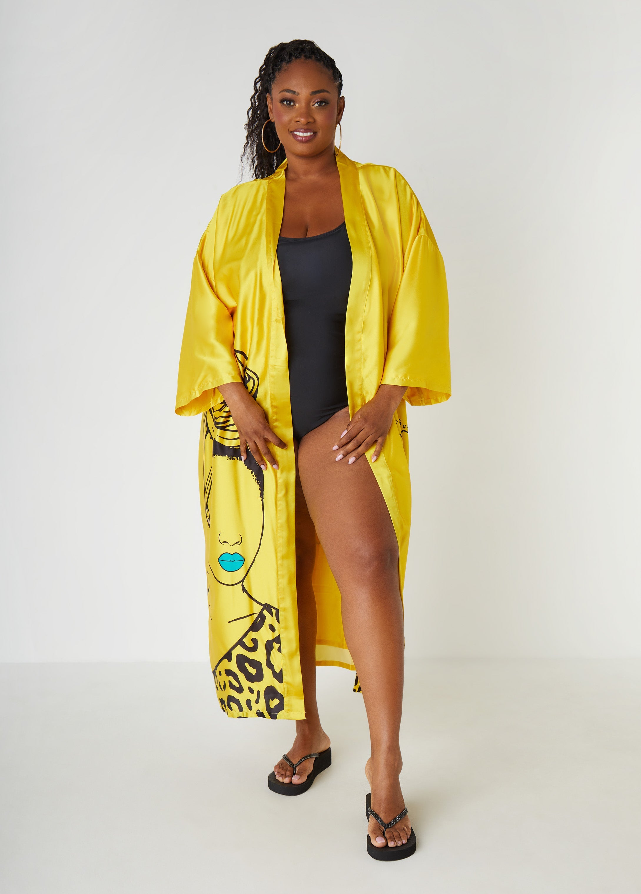 Pardon My Fro™ Mahogany Kimono