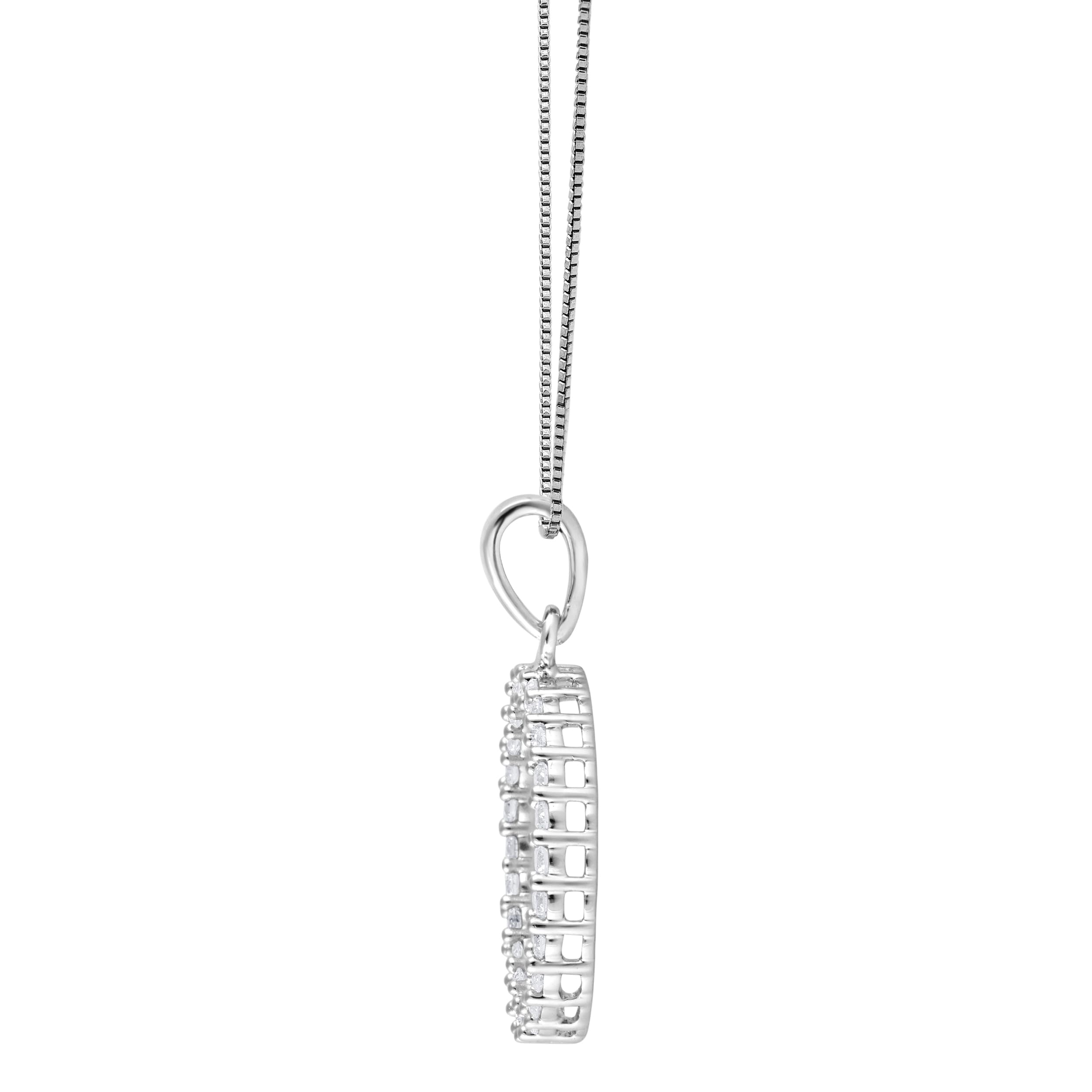0.33 Carat Lab Grown Circle Of Life Diamond Pendant Necklace In Sterling Silver