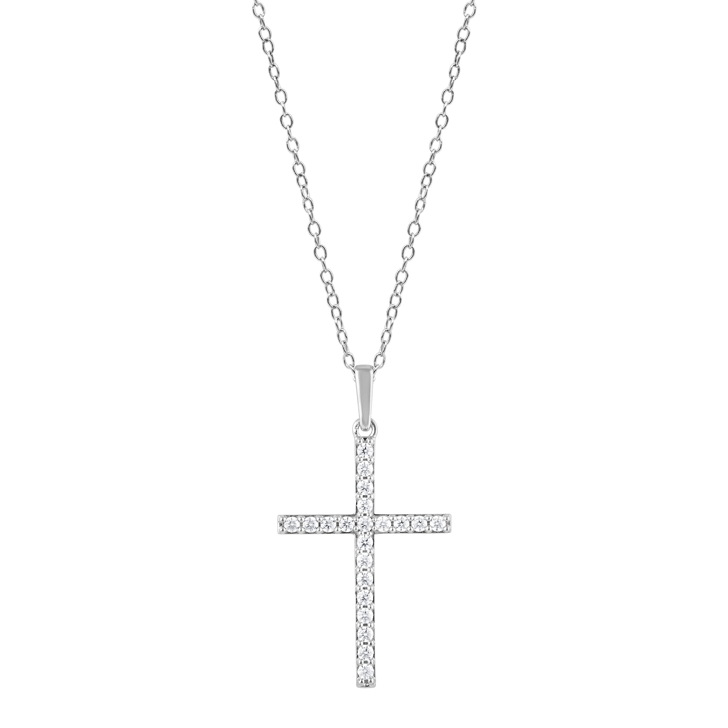 0.25 Carat Lab Grown Cross Diamond Necklace
