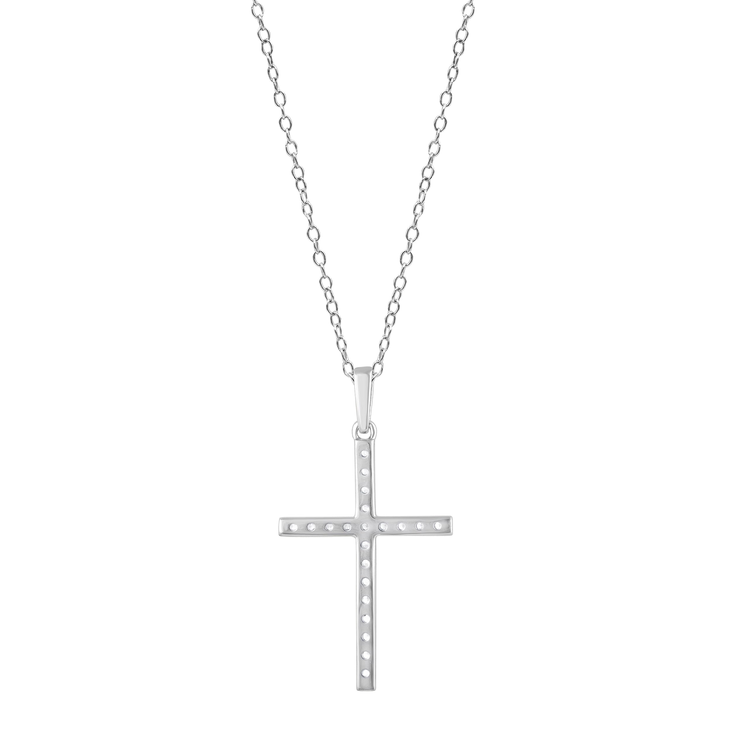 0.25 Carat Lab Grown Cross Diamond Necklace