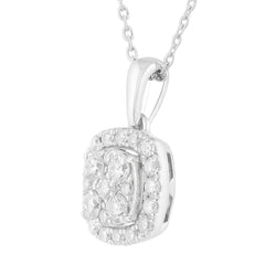 1 Carat Round Lab Grown Halo Diamond Pendant Necklace